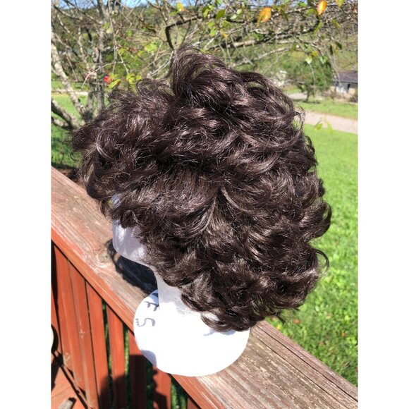 Paula Young Wig Short Curly Dark Brown Shag Layered Hair main image 9